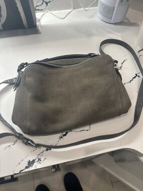 Kelsi Dagger grey seude purse